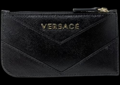 Versace Saffiano Zip Wallet Black
