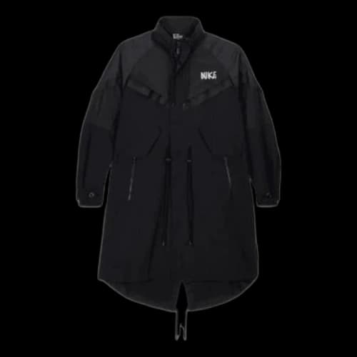 Nike x sacai Funnel-Neck Oversized Shell Trench Coat Asia Sizing 'Black'