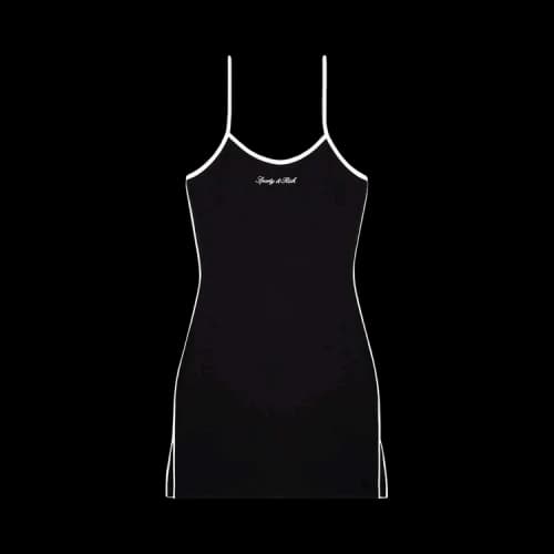 Sporty & Rich Signature Logo Sports Dress 'Black/White'