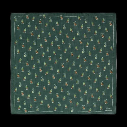 Aimé Leon Dore x Drake's Graphic Bandana 'Green'