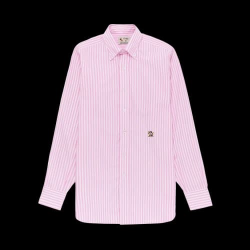 Aimé Leon Dore x Drake's Striped Poplin Shirt 'Pink'