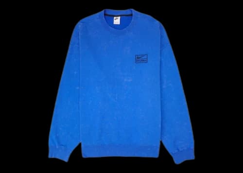 Nike x Stussy Acid Wash Crew Fleece (Asia Sizing) Blue