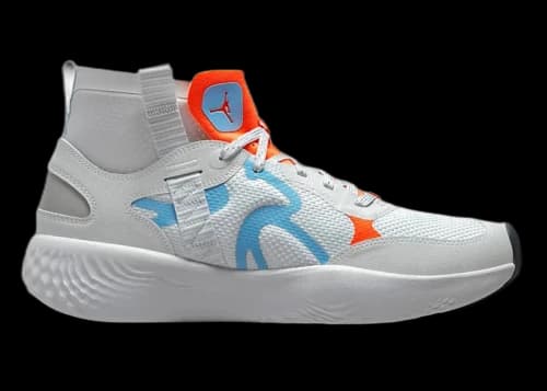 Jordan Delta 3 Mid Pure Platinum Chambray Total Orange