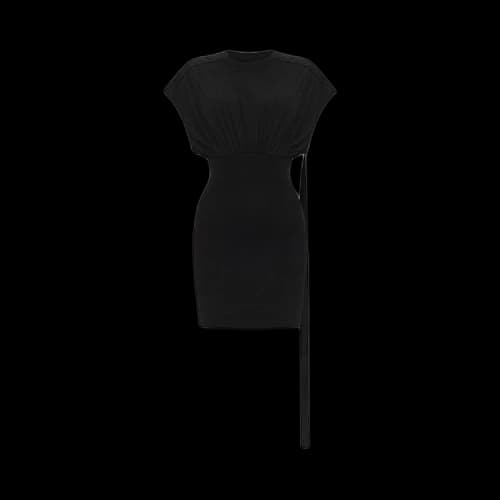 Rick Owens DRKSHDW Cinched Sleeveless Tommy Mini Dress 'Black'