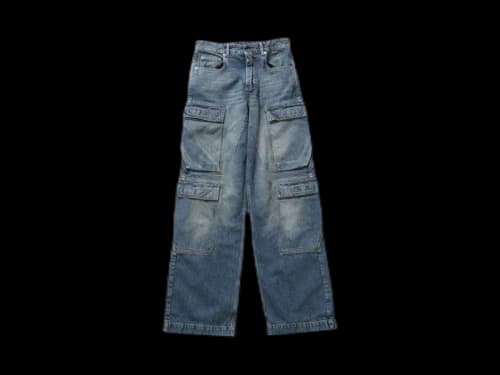 Rick Owens DRKSHDW Denim Double Cargo Jeans Washed Indigo
