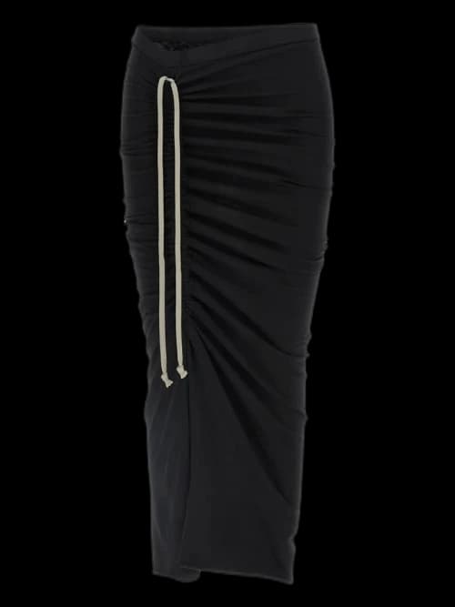 Rick Owens DRKSHDW Soft Edfu Knee Skirt Black