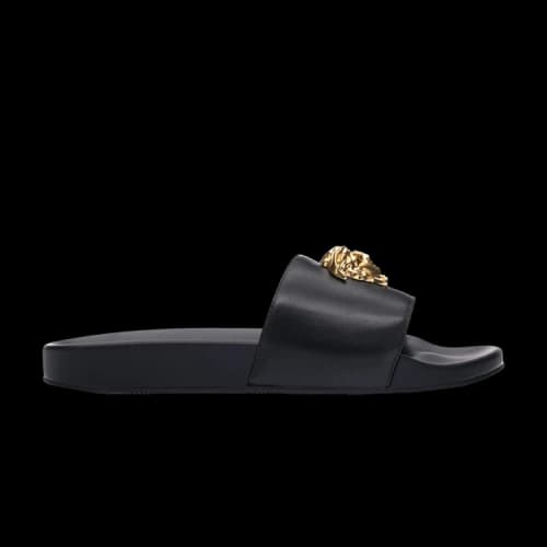 Kith x Versace Leather Slides 'Black'