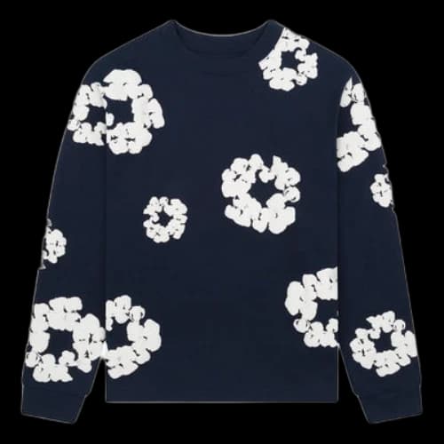Denim Tears Cotton Wreath Long Sleeves T-Shirt 'Navy'