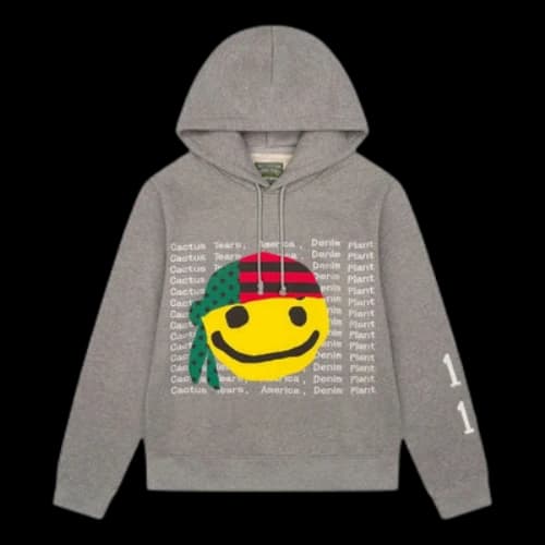 Denim Tears x Cactus Plant Flea Market Smiley Face Hoodie 'Grey'