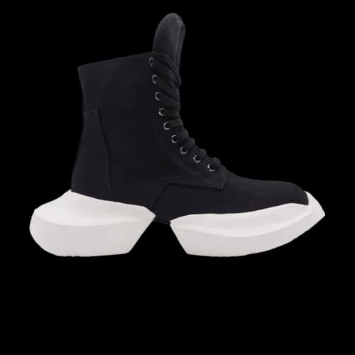 Rick Owens DRKSHDW Fogachine Cotton Denim Army Boots 'Black Milk'