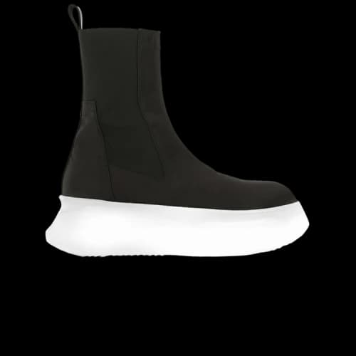 Rick Owens DRKSHDW Fogachine Abstract Beatle Boots 'Black Milk'