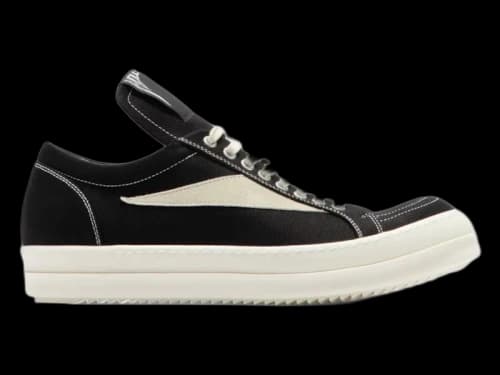 Rick Owens DRKSHDW Elongated Hollywood Tongue Vintage Sneaker Black Milk