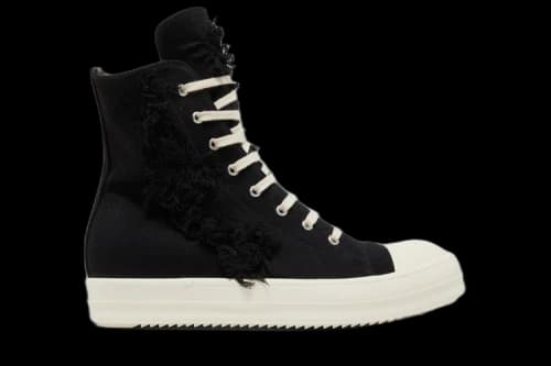 Rick Owens DRKSHDW Strobe Cotton Denim Slashed High 'Black Milk'