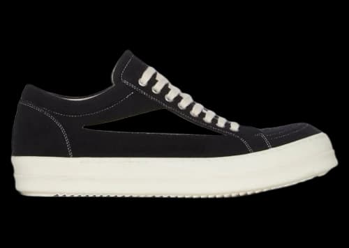 Rick Owens DRKSHDW Vintage Sneaks Black Milk Brushed Cotton
