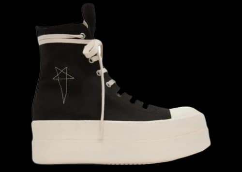 Rick Owens Hollywood DRKSHDW Double Bumper High Brushed Cotton Black Milk
