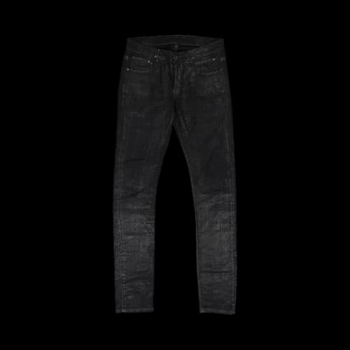 Rick Owens DRKSHDW Detroit Cut Trousers 'Black Scrub Denim'