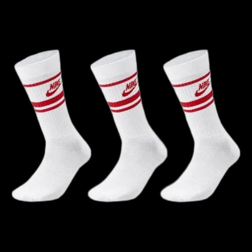 Nike Sportswear Dri-FIT Everyday Essential Crew Socks 'White Red'