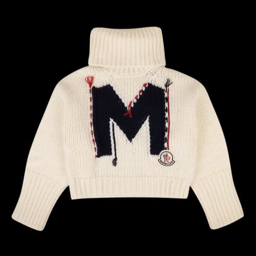 Moncler M Cropped Roll Neck Sweater 'Ivory'