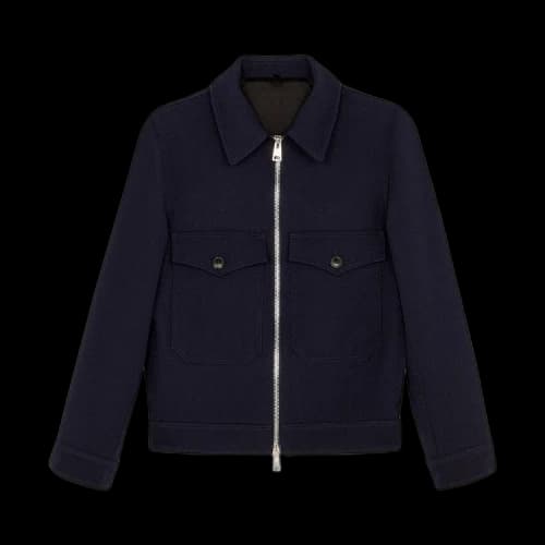 Ami Patch Pockets Zipped Jacket 'Navy'