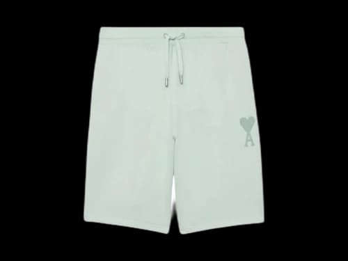 Ami Paris AMI de Coeur Tone-On-Tone Track Shorts Aqua