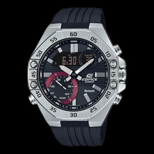 CASIO Bluetooth Waterproof EDIFICE Sports Sapphire Crystal Quartz Solar Powered Mens Silver Analog/Digital Combo