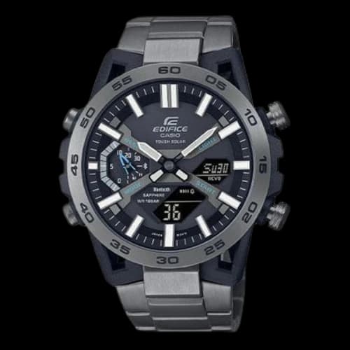 CASIO ECB-2000YDC-1APR Waterproof EDIFICE Solar Powered Stainless Steel Strap Mens