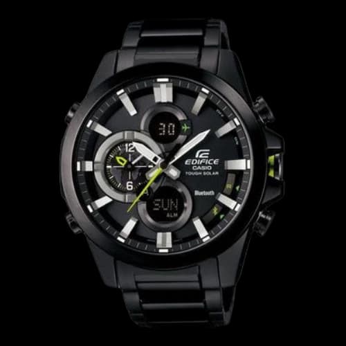 CASIO EDIFICE Series Stylish Waterproof Quartz Movement Resin Strap Watch Black Mens