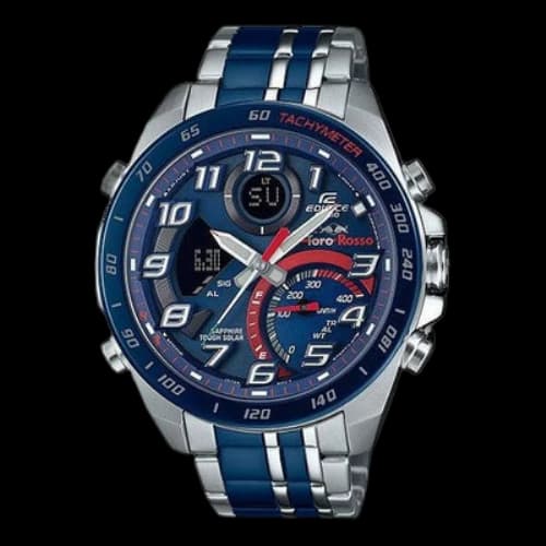 Casio Edifice Waterproof Analog-Digital Watch 'Silver Royal Blue'