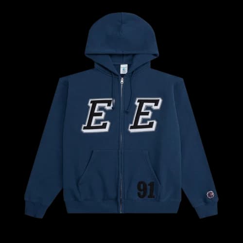Eric Emanuel EE Felt Zip-Up Hoodie 'Navy'