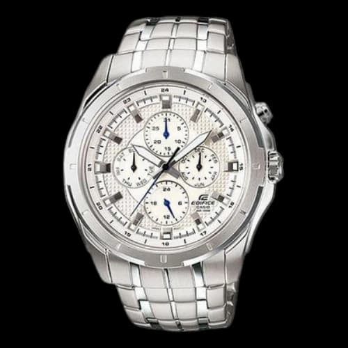 CASIO Quartz EDIFICE Stainless Steel Strap White Dial Mens White Analog