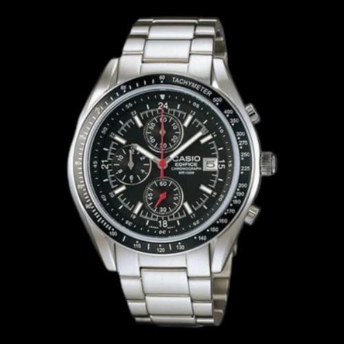 CASIO Stainless Steel Strap SilverBlack Dial Mens SilverBlack Analog