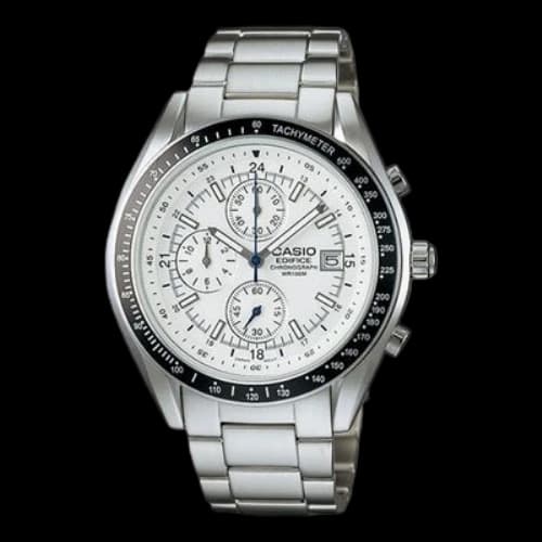 CASIO EDIFICE Stainless Steel Strap Silver Strap Mens Silver Analog