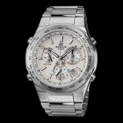 CASIO Edifice Series Stainless Steel Case Strap Waterproof Quartz Movement Watch Silver Mens