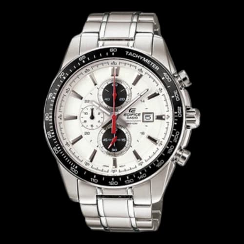 CASIO ENDIFICE Series Business Waterproofes Men's Stainless Steel Strap Mens White Analog