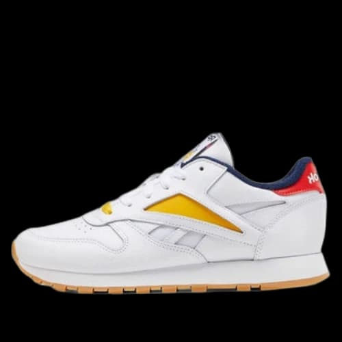 Reebok Classic Leather Mark Shoes White/Yellow/Red (Women's)