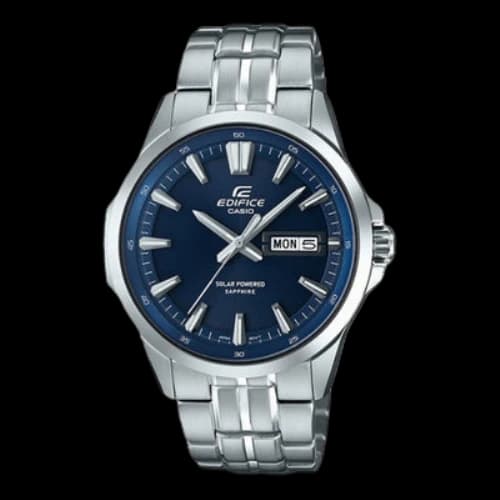 CASIO Edifice Series 100 Meter Waterproof Date Display Stainless Steel Dial Watch Mens Silver Analog