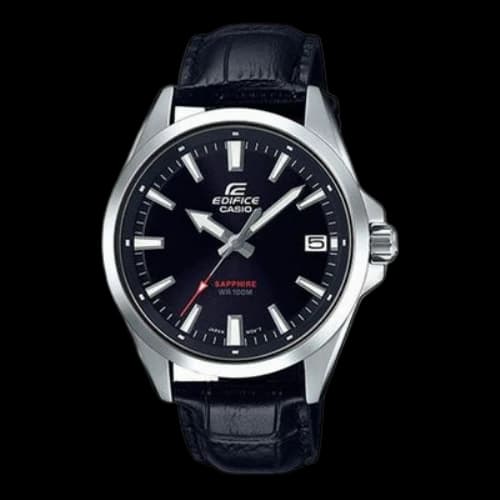 CASIO Men's EDIFICE Waterproofes With Simple Dial Sapphire Mirror Sapphire Crystal Mens Black Analog