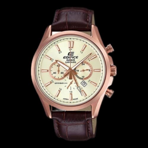 CASIO EDIFICE Series Pink Strap Multifunction EFB-504JGL-7A Brown Analog