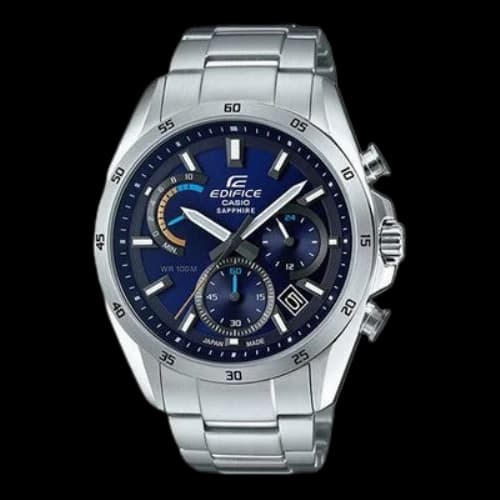 CASIO EDIFICE Sapphire Crystal Stainless Steel Strap Mens Blue Analog