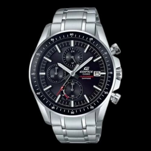 CASIO EDIFICE Solar Powered Mens Silver Analog