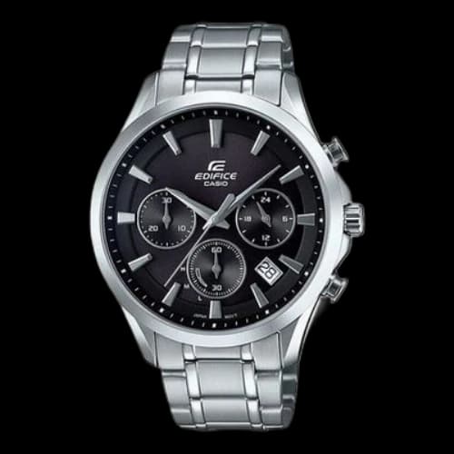 CASIO Waterproof EDIFICE Solar Powered Mens Silver Analog