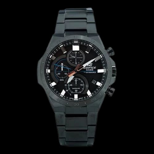Casio Edifice Classic Solar Powered Analog Watch 'Black Sapphire Crystal'