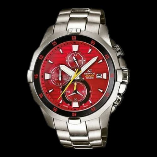 CASIO Edifice Series Quartz Movement Stainless Steel Black Dial Waterproof Watch Analog Mens