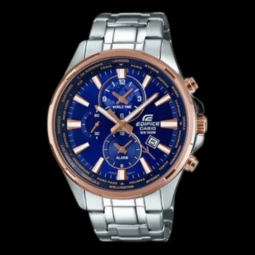 CASIO EDIFICE Series 100m Waterproof Quartz Stainless Steel Strap 50.0*44.8mm Blue Watch Mens