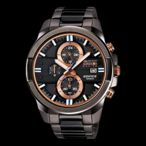 CASIO EDIFICE Stylish Waterproof Quartz Movement Stainless Steel Strap Watch 54.5*46.6*12.8mm Black Mens