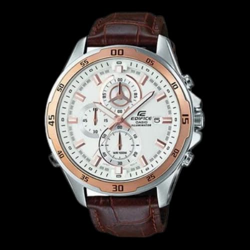 CASIO EDIFICE Series Casual Brown Strap quartz EFR-547L-7A White Analog