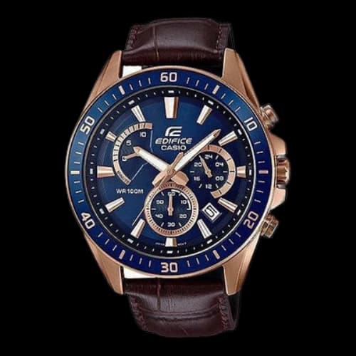 Casio Edifice Sheen Analog Watch 'Brown Royal Blue Gold'