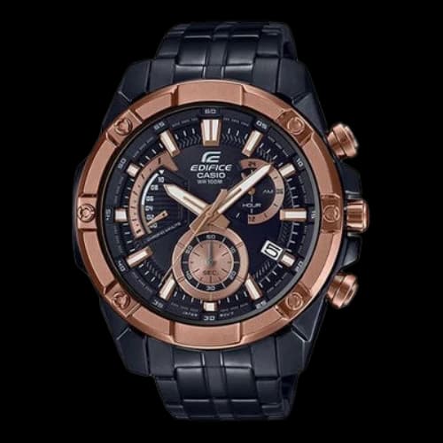 CASIO EDIFICE Waterproof Mens Black/Gold Analog