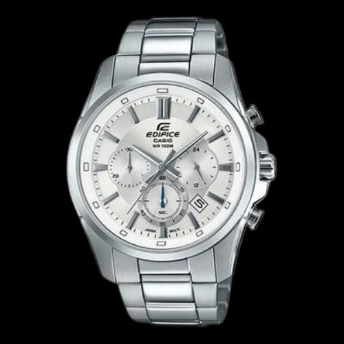CASIO Quartz EDIFICE Stainless Steel Strap Mens Silver Analog
