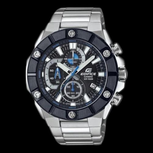 CASIO EDIFICE Stainless Steel Strap Mens Black Analog